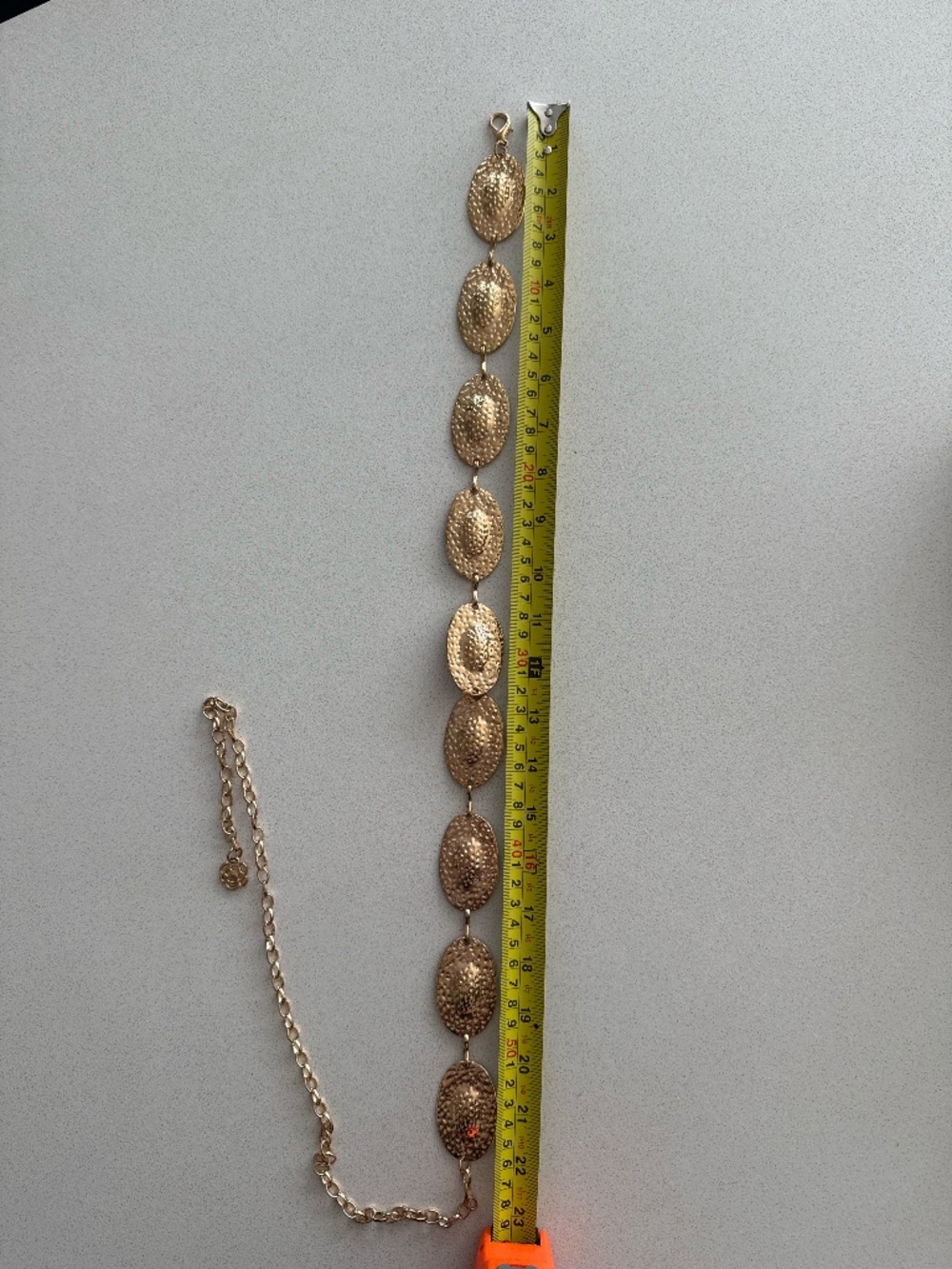 Hammered Gold Disc Statement Belt Chain Vintage Boho - Picture 8 of 10